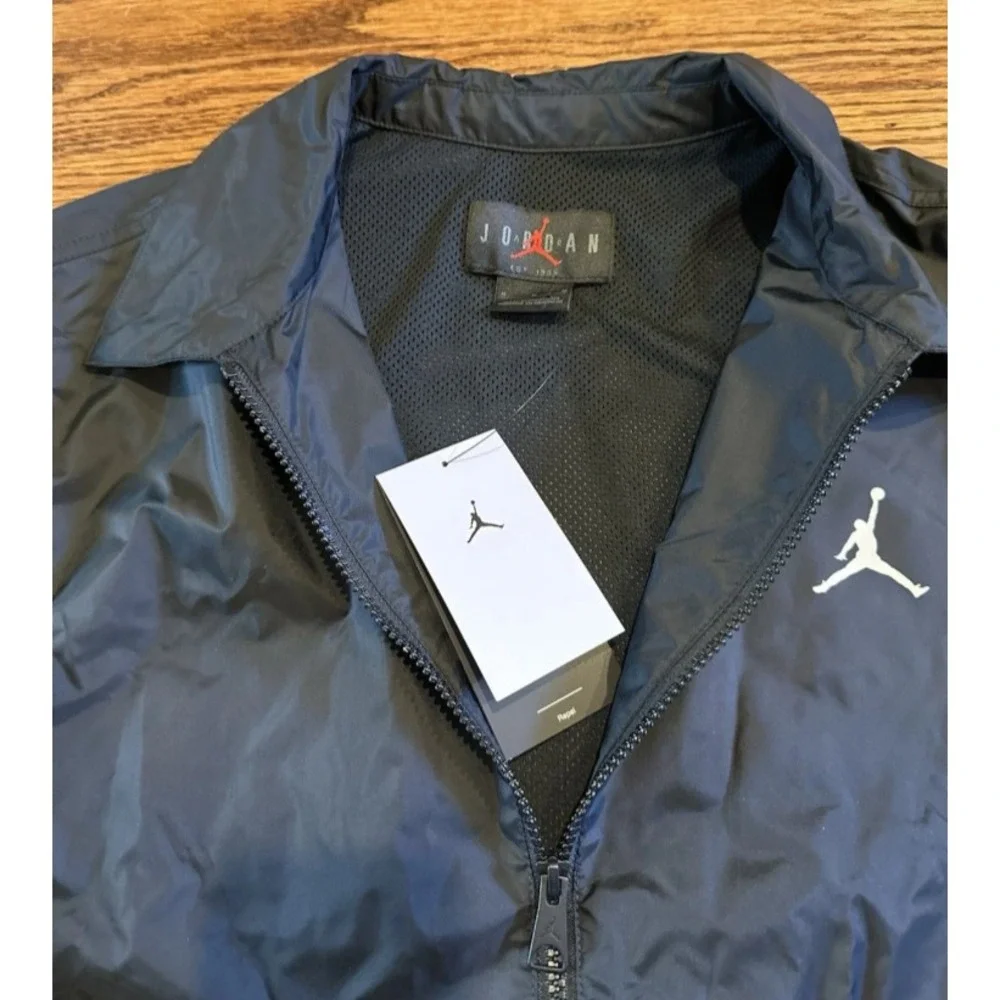 Nike Air Jordan Flight MVP Men's Size Medium Full Zip Black Jacket FD7423-010 - Picture 5 of 8